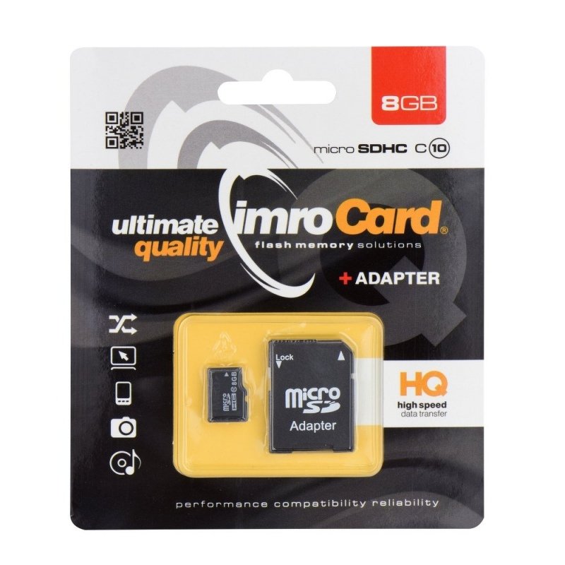 Imro Card HQ Memory Card 8GB With Adapter / Κάρτα Μνήμης Imro Card HQ Memory Card 8GB With Adapter / Κάρτα Μνήμης