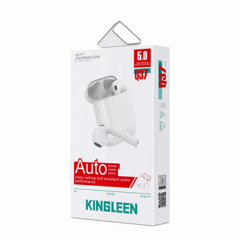 KINGLEEN Q37 Ακουστικά Ασύρματα Bluetooth 5.0 TWS Earpods Wireless Εarphones με θήκη φόρτισης - Χρώμα: Λευκό