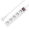 Πρίζα προέκτασης No brand, 5 δρόμων, 250V, 16A, Καλώδιο, 5μ., Με διακόπτη, Λευκό - 17882