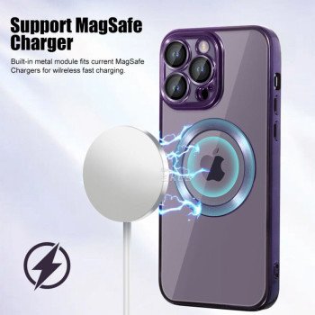 MagSafe Magnetic Slim Plating Clear Case Για iphone 14 - Μπλε MagSafe Magnetic Slim Plating Clear Case Για iphone 14 - Μπλε