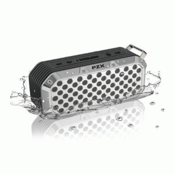 PZX P200 Bluetooth Speaker 5.0 Wireless Portable Waterproof Με Aux/TF/U Disk/FM - Χρώμα: Ασημί