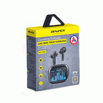 AWEI T53 ANC Ακουστικά Ασύρματα Bluetooth Earpods Wireless Εarphones με θήκη φόρτισης Χρώμα : Μαυρο