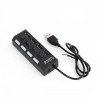 USB hub No Brand, USB 2.0, 4 θύρες, μαύρο - 12053