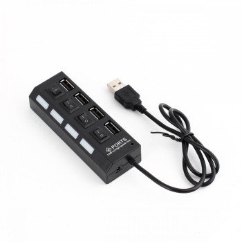USB hub No Brand, USB 2.0, 4 θύρες, μαύρο - 12053
