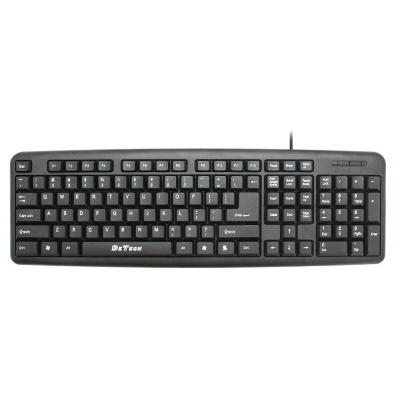 Πληκτρολόγιο DeTech DE6084, USB, Μαύρο - 6084 Πληκτρολόγιο DeTech DE6084, USB, Μαύρο - 6084
