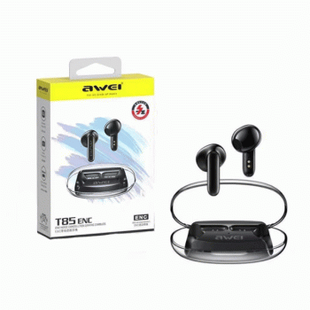 AWEI T85 Ακουστικά Ασύρματα Bluetooth HiFI STEREO BASS TWS Earphones Wireless Earbuds με θήκη φόρτισης Χρώμα : Μαυρο