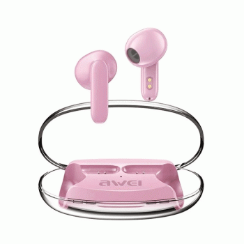 AWEI T85 Ακουστικά Ασύρματα Bluetooth HiFI STEREO BASS TWS Earphones Wireless Earbuds με θήκη φόρτισης Χρώμα : Ροζ