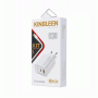 KINGLEEN E30 Φορτιστής κινητού / Mobile Charger PD 20W με Θύρα USB-A Και Θύρα TYPE C Με Καλώδιο USB-A Σε Lightning 3A - Χρώμα: Λευκό