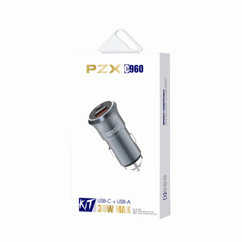 PZX Φορτιστής Αυτοκινήτου / Car Charger C960 38W Με Θύρα USB Και TYPE C 5V/3A - Χρώμα: Μαύρο