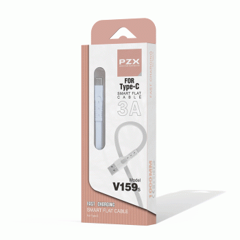 PZX V159S Καλώδιο Φόρτισης και Μεταφοράς Δεδομένων 1M / Charging And DATA CABLE USB ΣΕ Type-C 3A - Χρώμα: Λευκό